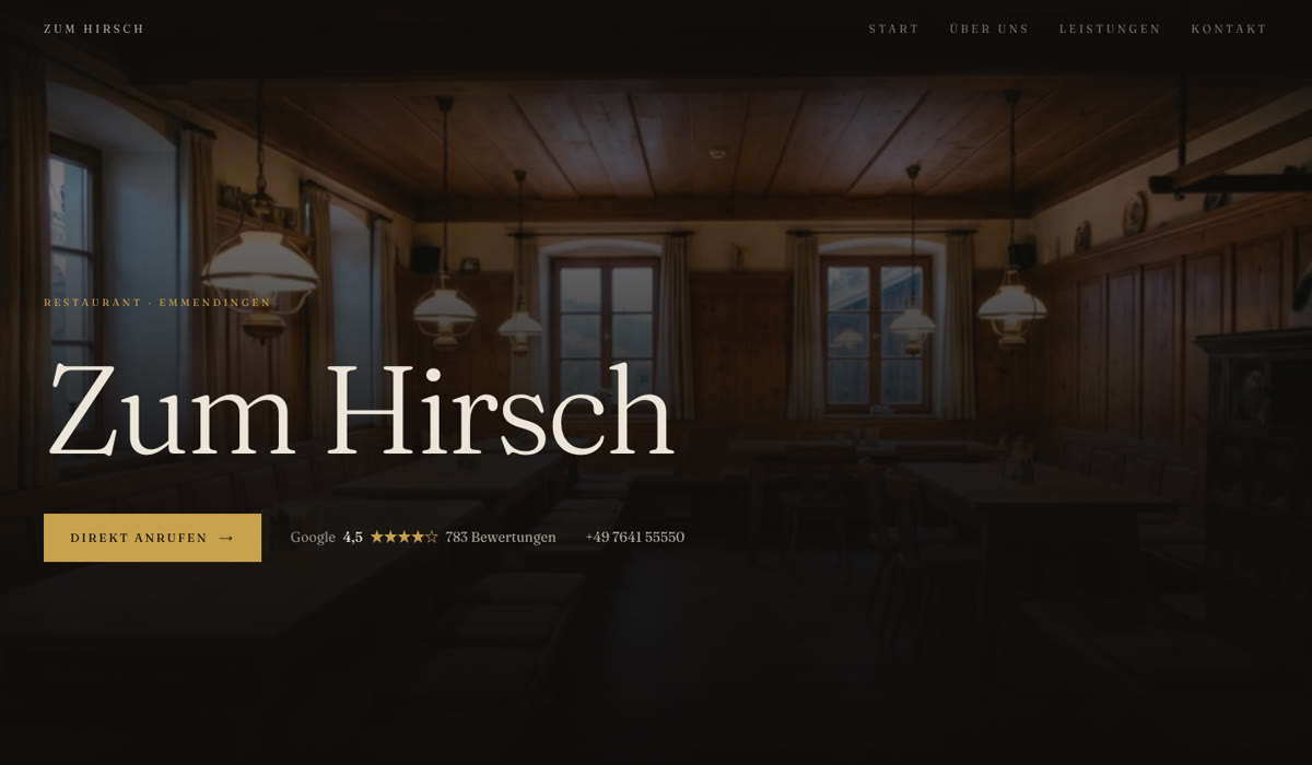 Vorschau der Website für Zum Hirsch